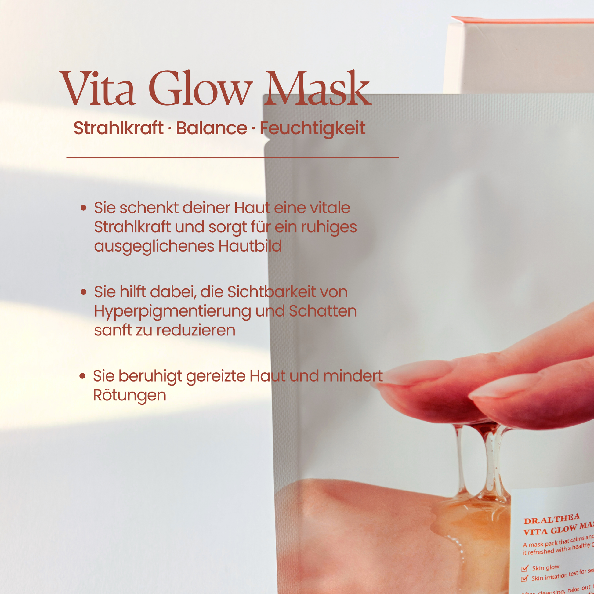 Dr. Althea Vita Glow Mask – sanfte Vitamin‑C Sheet‑Maske für einen strahlenden, ebenmäßigen Teint, spendet Feuchtigkeit und pflegt die Hautbarriere