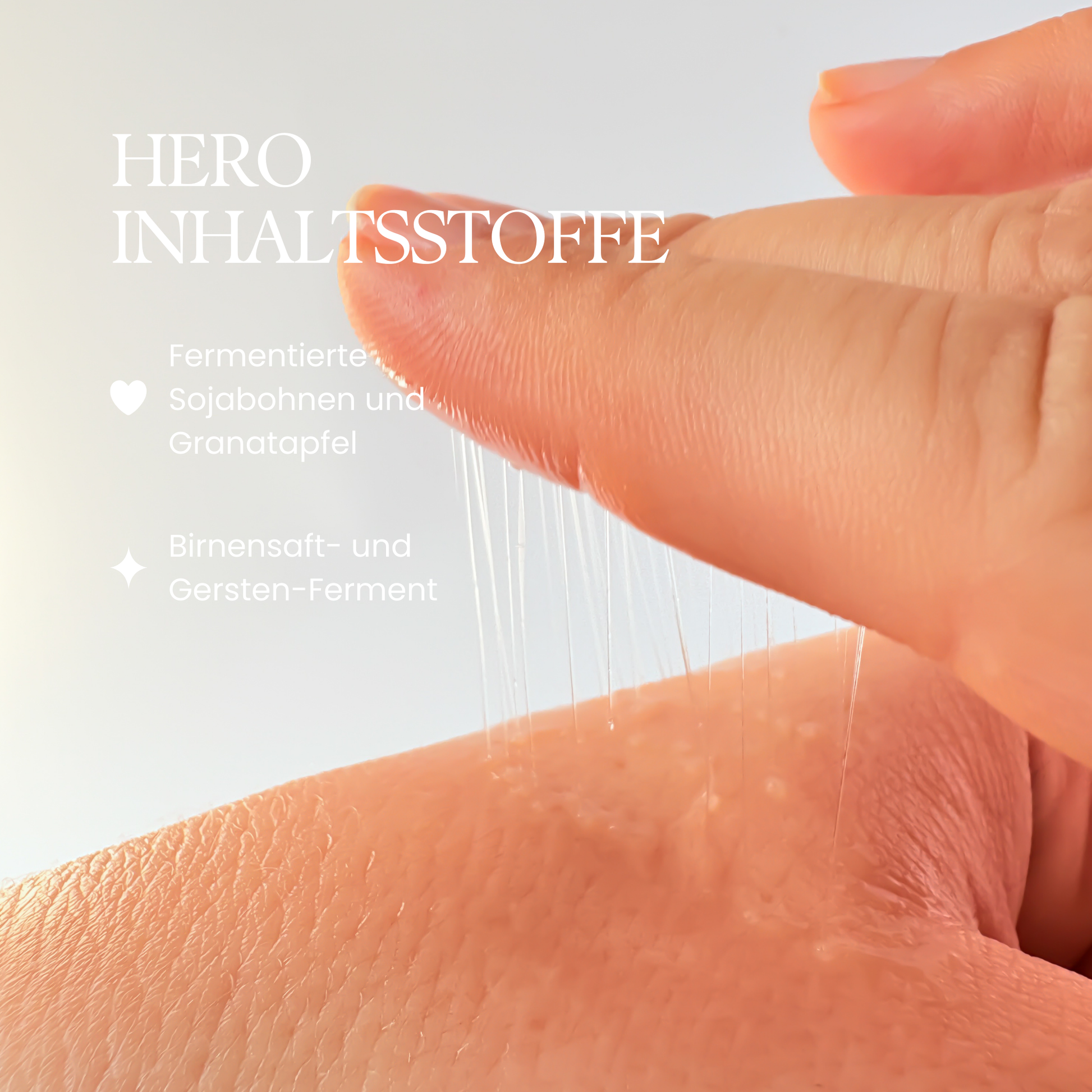 Sanftes Einklopfen des Produkts auf Händen. Dabei wird die Textur der Bean Essenz gezeigt, sodass man eine  optimale Aufnahme der Inhaltsstoffe für die gewünschte Feuchtigkeit erzielt